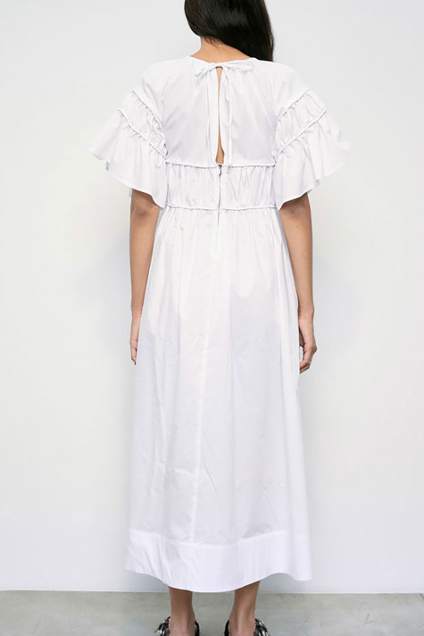 VESTIDO VAINILLA MANGAS ABULLONADAS