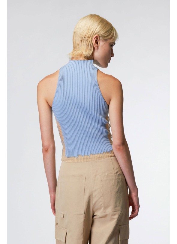 CAMISETA PUNTO CELESTE