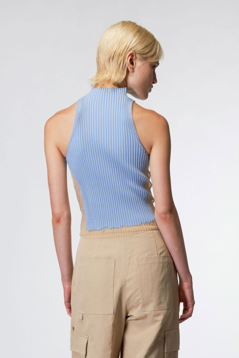 CAMISETA PUNTO CELESTE