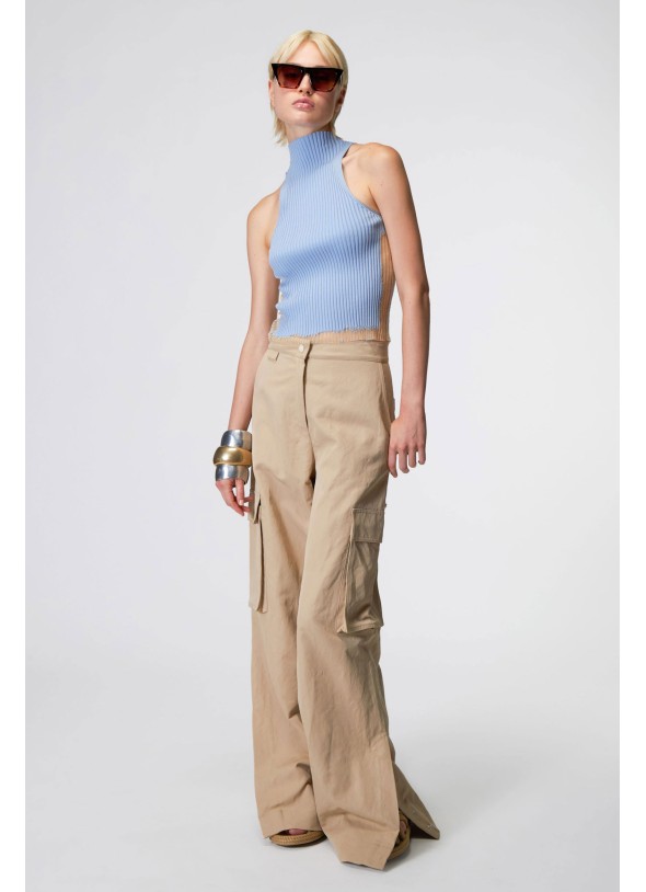 CAMISETA PUNTO CELESTE