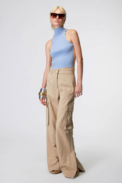 CAMISETA PUNTO CELESTE