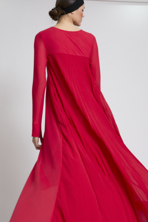 VESTIDO ESPALDA PLISADA ROJO