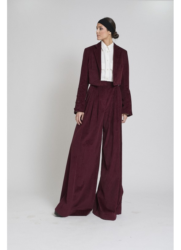 AMERICANA CORTA MONACO PANA GRANATE