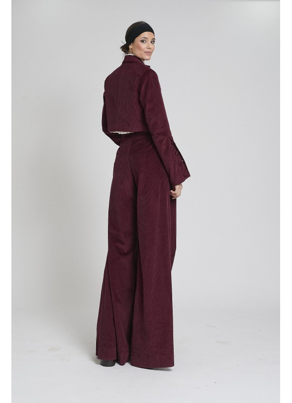 AMERICANA CORTA MONACO PANA GRANATE