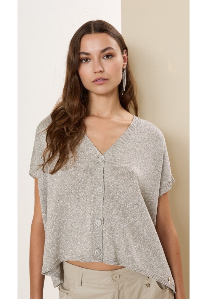 JERSEY LUREX BOTONES TABACO