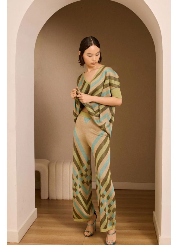 PANTALON LUREX GEOMETRICO