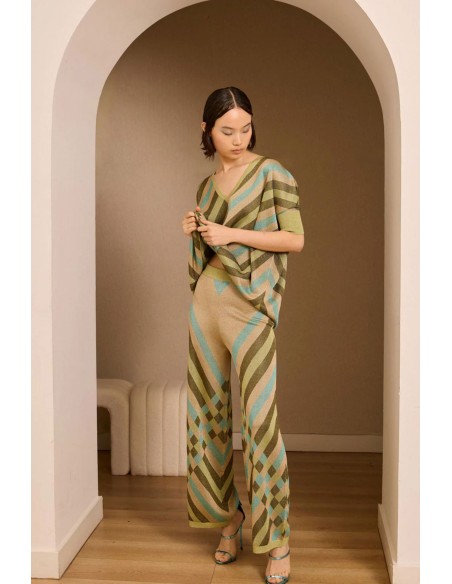 PANTALON LUREX GEOMETRICO