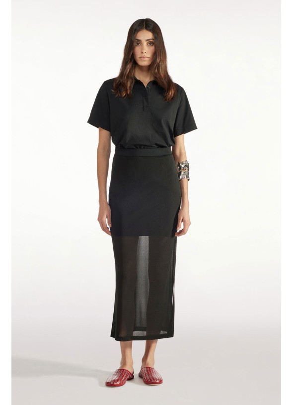 FALDA NEGRA SEMI TRANSPARENTE