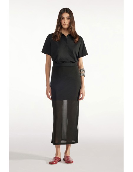 FALDA NEGRA SEMI TRANSPARENTE