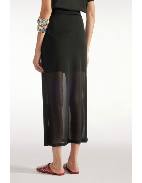 FALDA NEGRA SEMI TRANSPARENTE