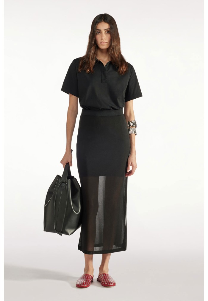 FALDA NEGRA SEMI TRANSPARENTE