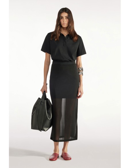 FALDA NEGRA SEMI TRANSPARENTE