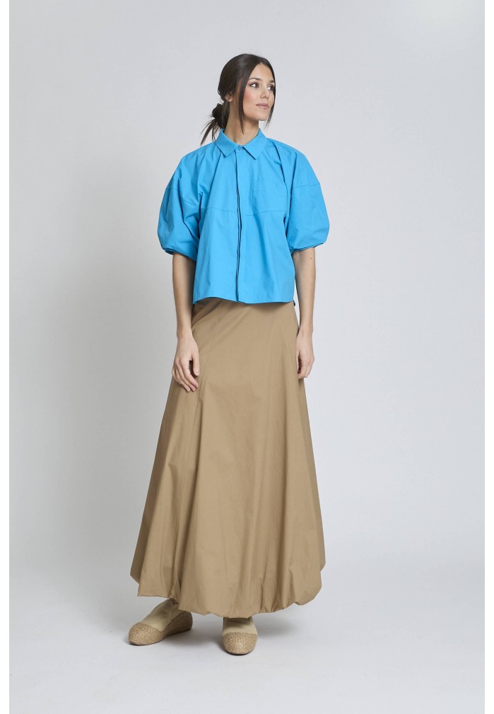 CAMISA MANGA CORTA ABULLONADA AZUL 2