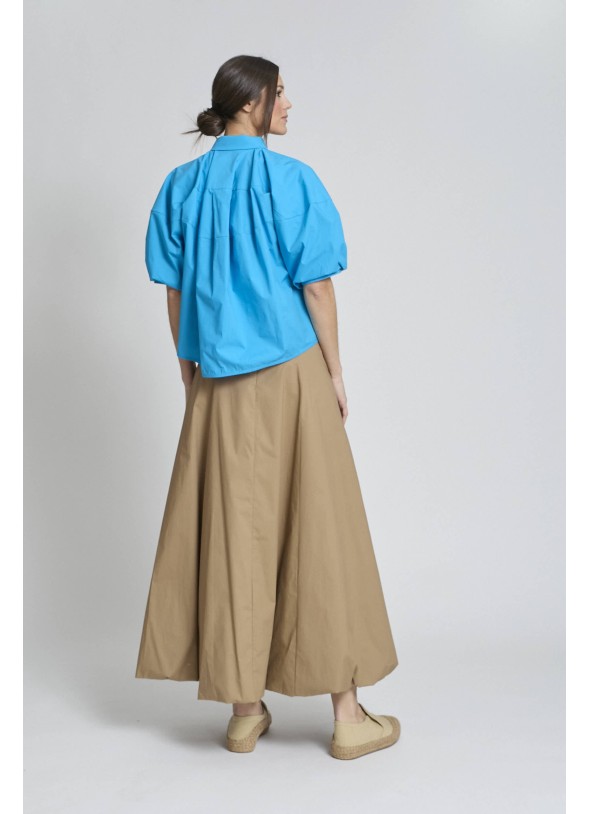 CAMISA MANGA CORTA ABULLONADA AZUL