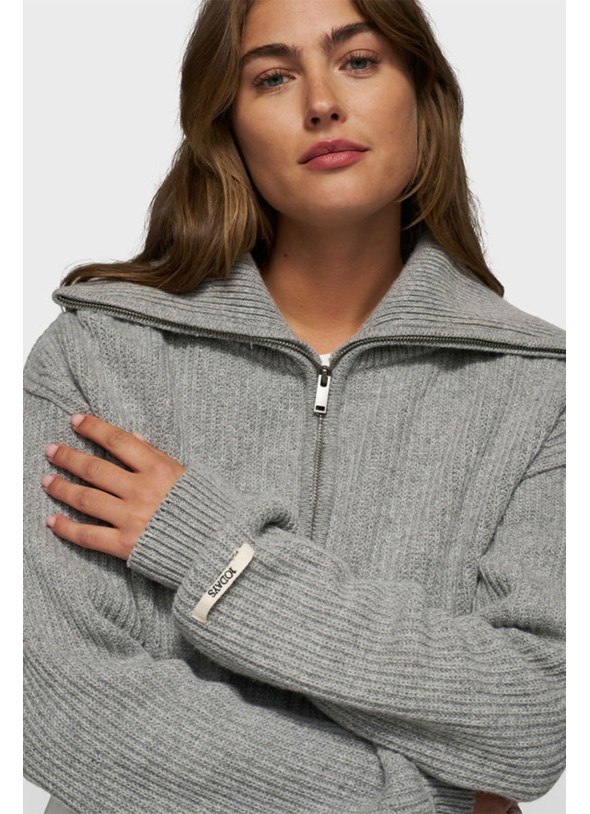 CHAQUETA CROPP CREMALLERA GRIS