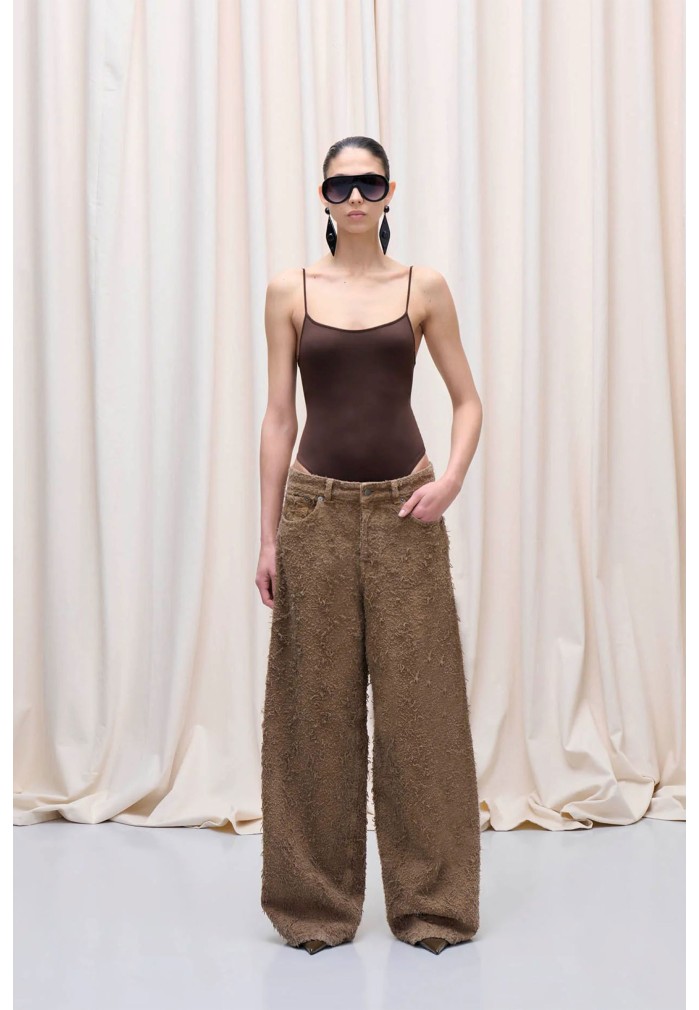 PALAZZO TAUPE DESHILACHADO