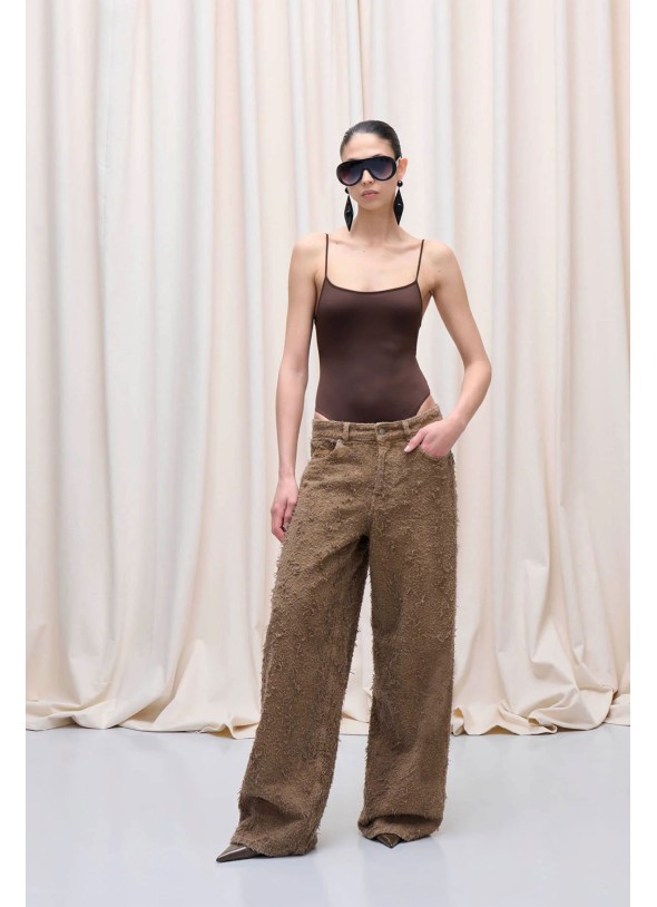 PALAZZO TAUPE DESHILACHADO