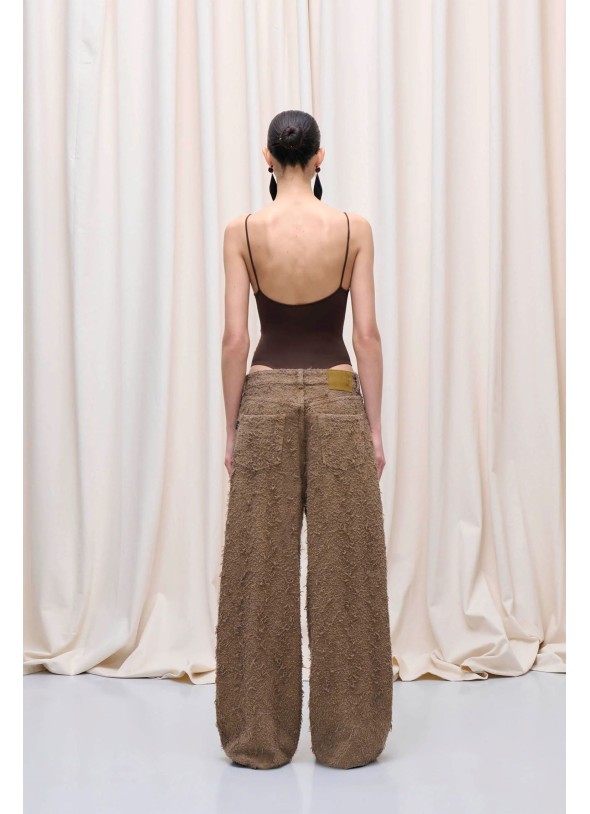 PALAZZO TAUPE DESHILACHADO