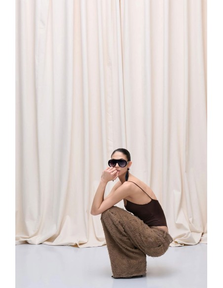 PALAZZO TAUPE DESHILACHADO