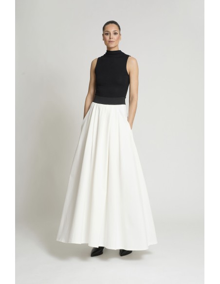 FALDA BLANCA CINTURA NEGRA