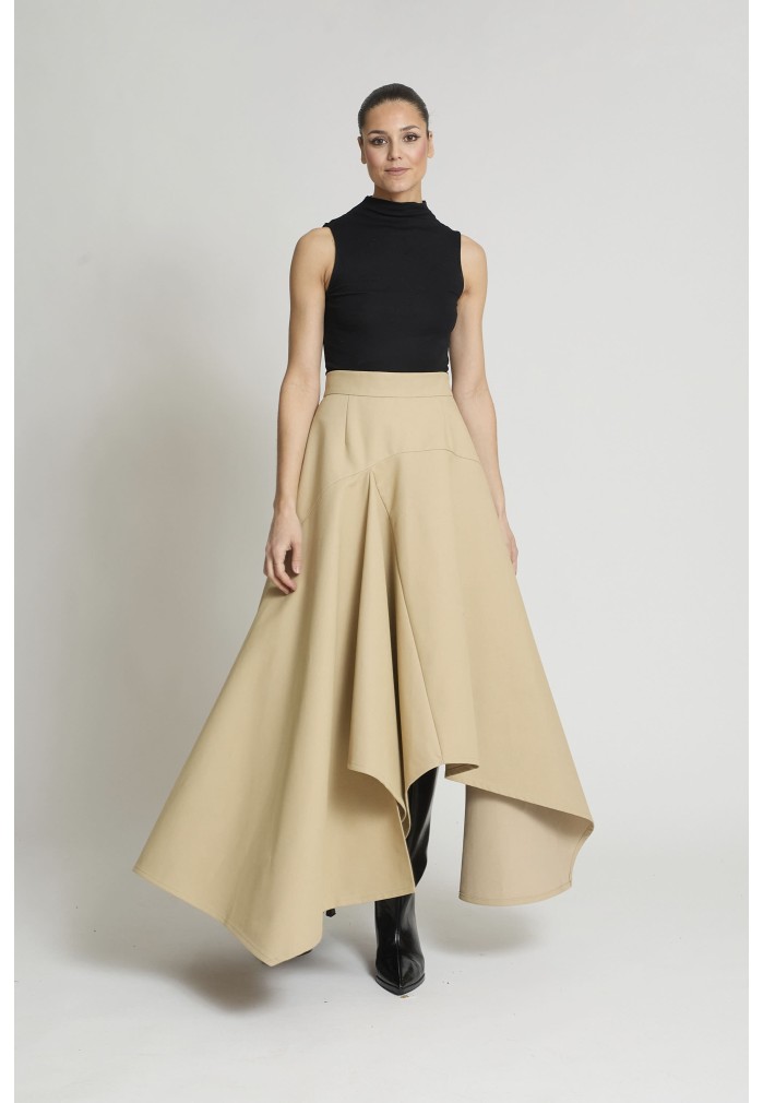 FALDA AIUR GABARDINA BEIGE