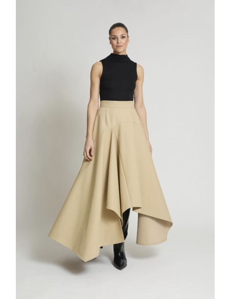 FALDA AIUR GABARDINA BEIGE