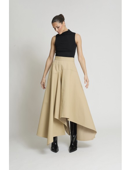 FALDA AIUR GABARDINA BEIGE