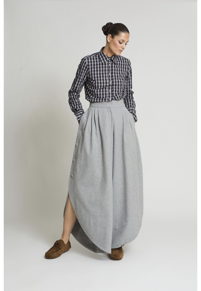 PANTALON TULIPAN LANA GRIS