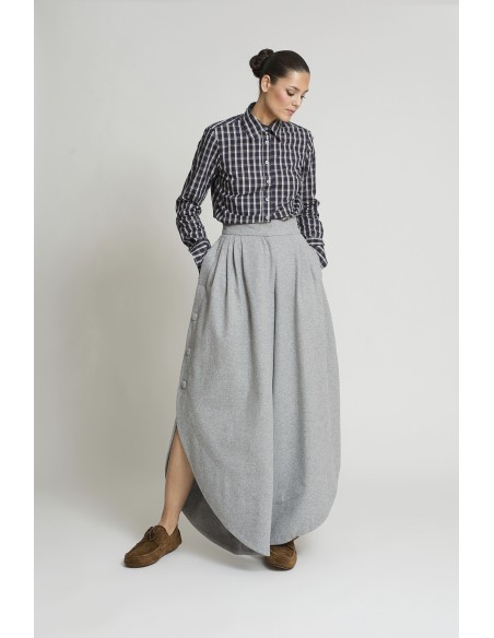 PANTALON TULIPAN LANA GRIS