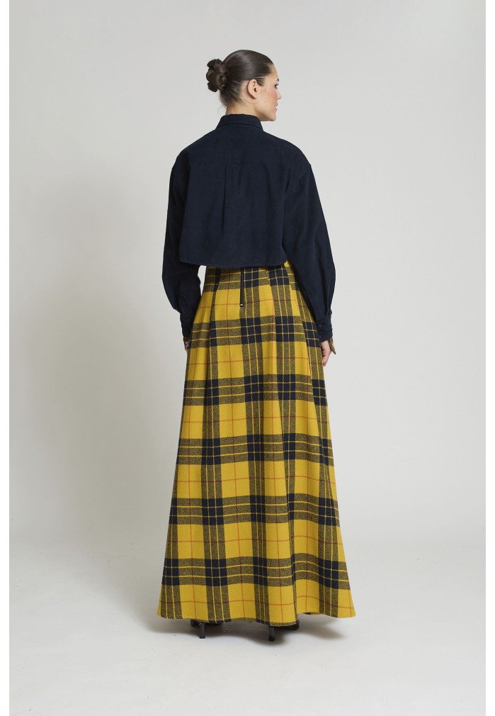 FALDA ROSA CUADROS AMARILLOS 2