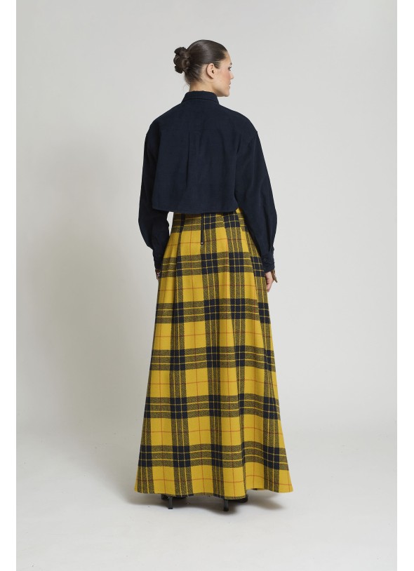 FALDA ROSA CUADROS AMARILLOS