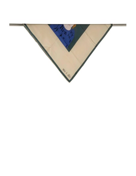 BUFANDA DIBUJOS CREMA