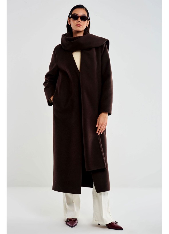 ABRIGO MARRON CUELLO