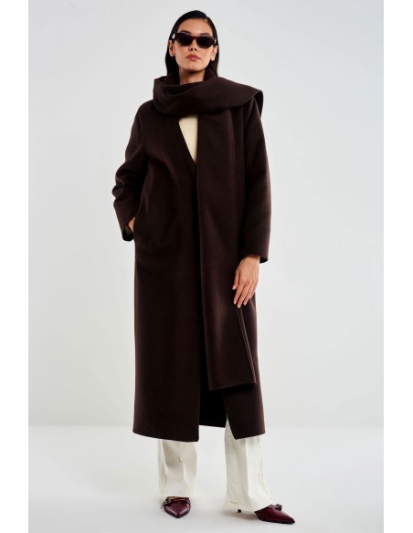 ABRIGO MARRON CUELLO