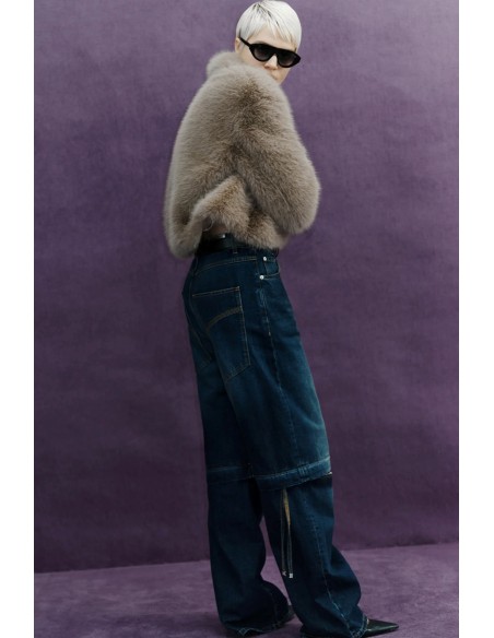 ABRIGO CORTO PIEL ECOLOGICO NATURAL