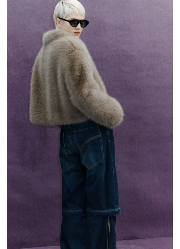 ABRIGO CORTO PIEL ECOLOGICO NATURAL