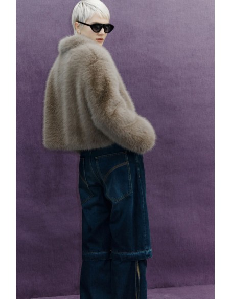 ABRIGO CORTO PIEL ECOLOGICO NATURAL