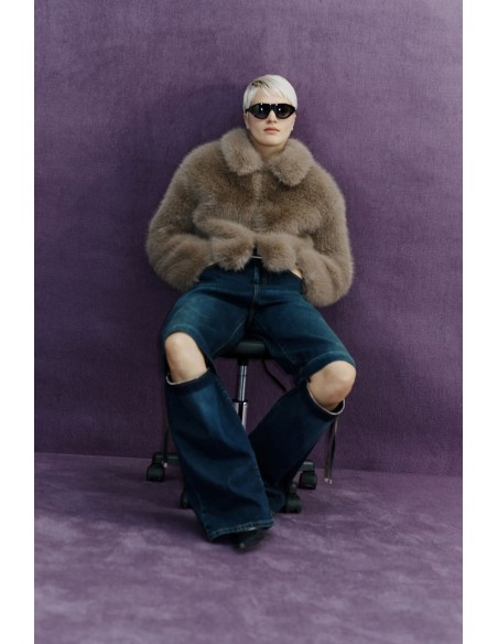 ABRIGO CORTO PIEL ECOLOGICO NATURAL