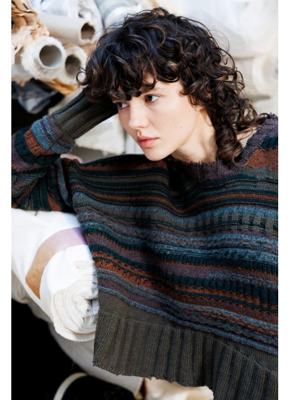 MAXI JERSEY RAYAS MARRONES KAKI