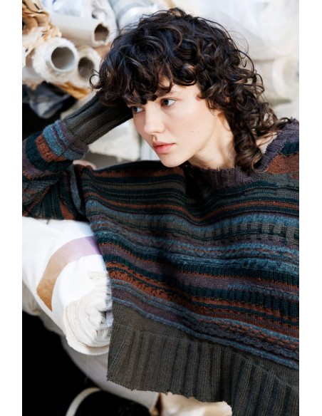 MAXI JERSEY RAYAS MARRONES KAKI