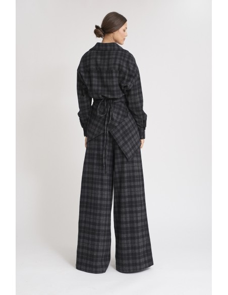 CAMISA GRIS OSCURA CUADROS