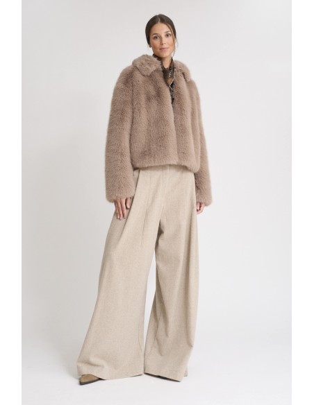 ABRIGO CORTO PIEL ECOLOGICO NATURAL