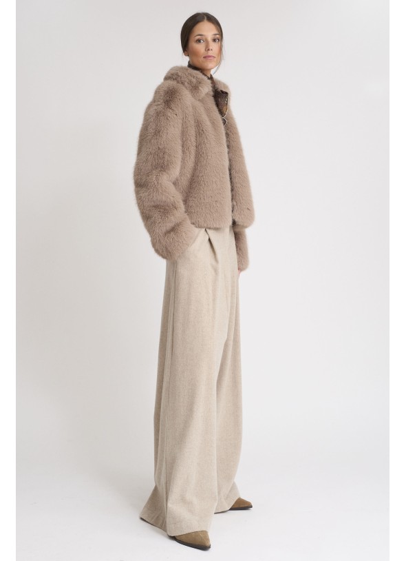 ABRIGO CORTO PIEL ECOLOGICO NATURAL