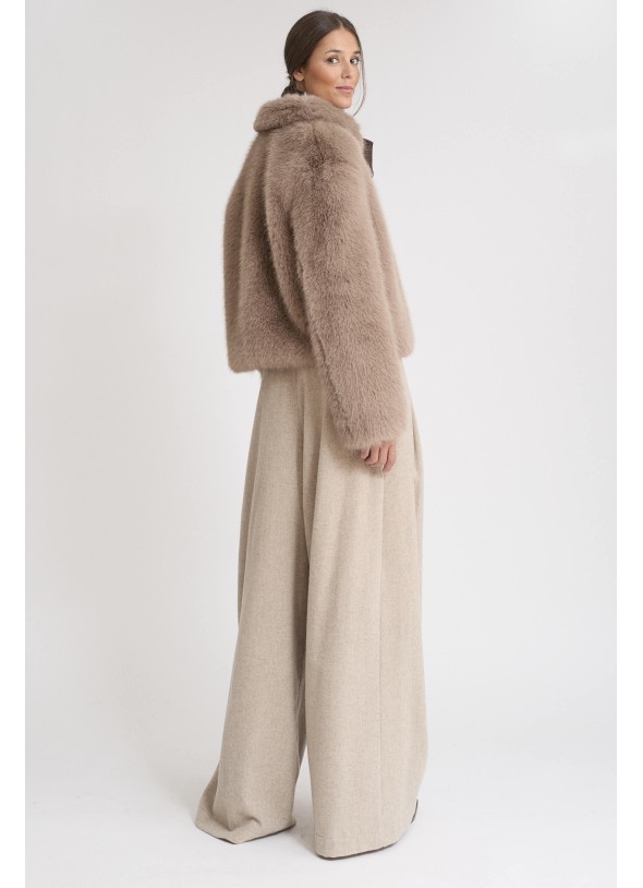 ABRIGO CORTO PIEL ECOLOGICO NATURAL