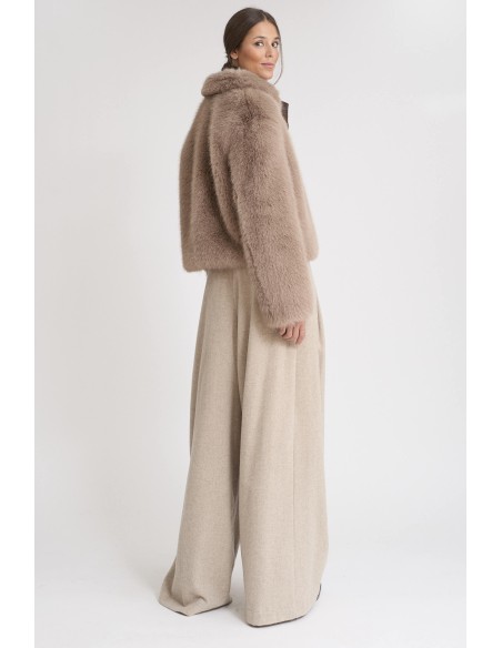 ABRIGO CORTO PIEL ECOLOGICO NATURAL