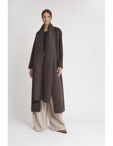ABRIGO MARRON CUELLO