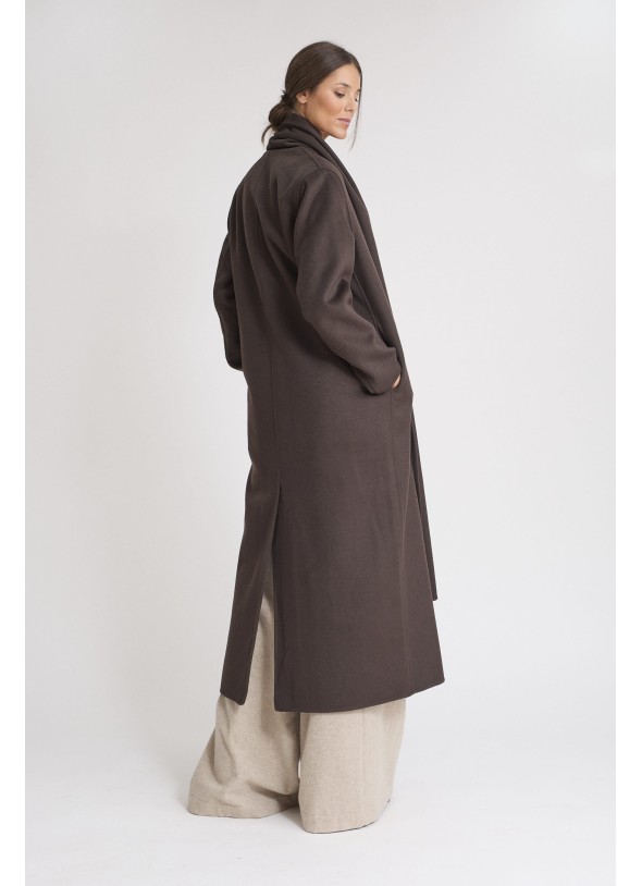ABRIGO MARRON CUELLO