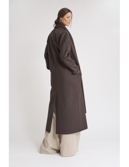 ABRIGO MARRON CUELLO