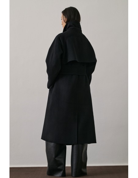 ABRIGO CINTURON NEGRO STANISLAS