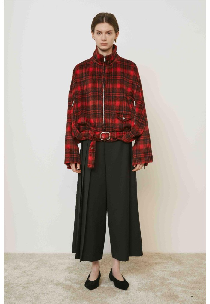 CHAQUETA CUADRO ROJO / NEGRO